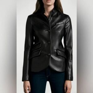 Rag & Bone Spade Faux Leather Blazer 14